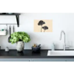 Bladeren - Minimalistisch - Zwart Muursticker klein -keuken