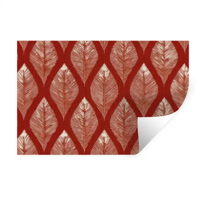 Bladeren - Rood - Elegant Muursticker klein -3d