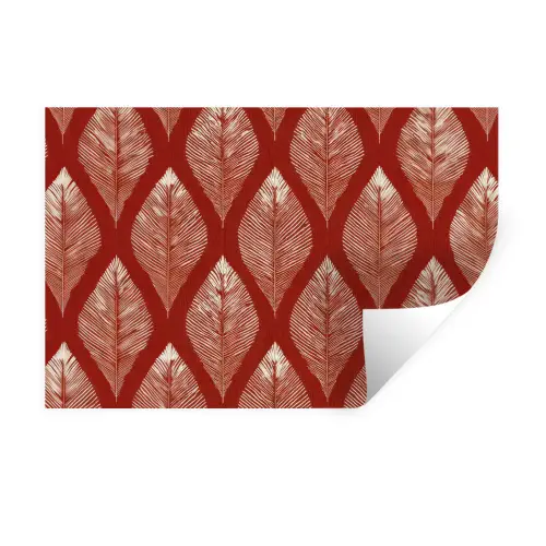 Bladeren - Rood - Elegant Muursticker klein -3d