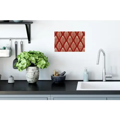 Bladeren - Rood - Elegant Muursticker klein -keuken