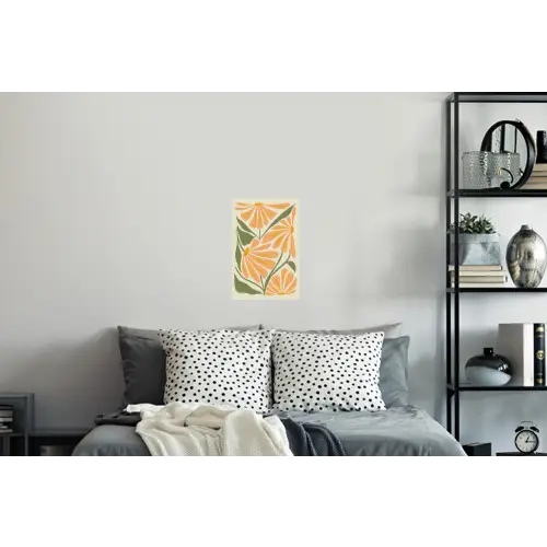 Blaadjes - Zachtoranje - Bloemen Muursticker klein -slaapkamer