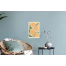 Blaadjes - Zachtoranje - Bloemen Muursticker klein -plant