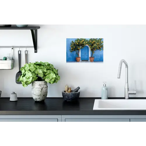 Citroenbomen - Geel - Deur - Potten Muursticker klein -keuken