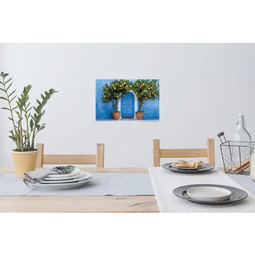 Citroenbomen - Geel - Deur - Potten Muursticker klein -eettafel