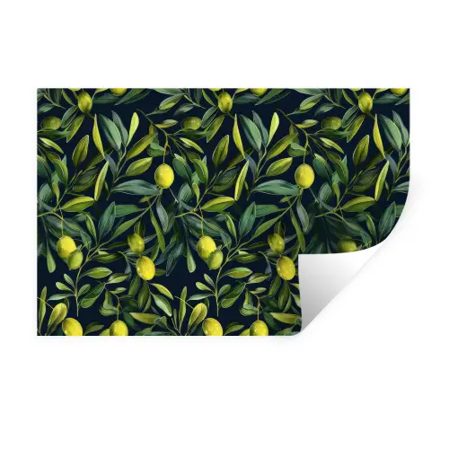 Citroenen - Bladeren - Natuurlijk Muursticker klein -3d