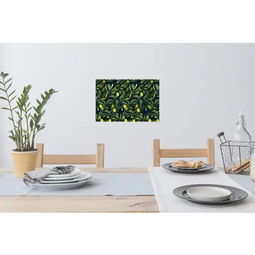 Citroenen - Bladeren - Natuurlijk Muursticker klein -eettafel