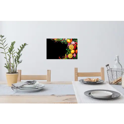 Citroenen - Peper - Kruiden - Graffiti - Verf - Abstract Muursticker klein -eettafel