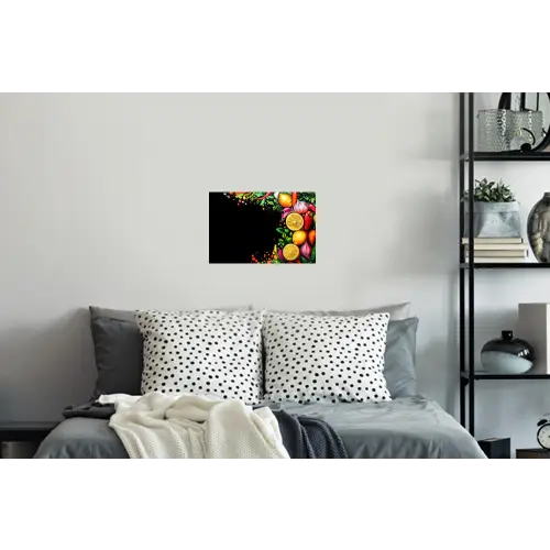 Citroenen - Peper - Kruiden - Graffiti - Verf - Abstract Muursticker klein -slaapkamer