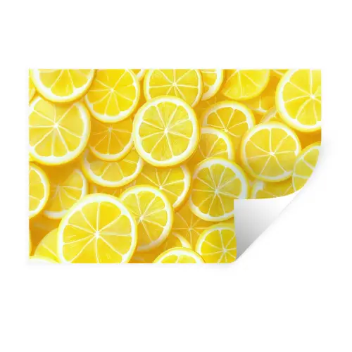 Citroenen - Geel - Zomers - levendig Muursticker klein -3d