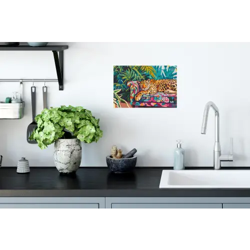 Luipaard - Kleurrijk - Tropisch Muursticker klein -keuken