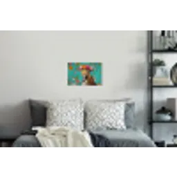Luipaard - Bloemen - Kroon Muursticker klein -slaapkamer