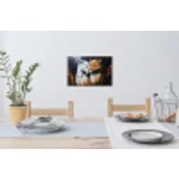 Luipaard - Oranje - Wit - Gras Muursticker klein -eettafel