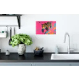 Luipaard - Roze - Oranje - Blauw - Verf Muursticker klein -keuken