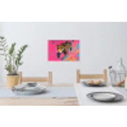 Luipaard - Roze - Oranje - Blauw - Verf Muursticker klein -eettafel