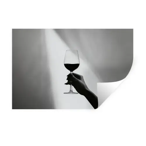Lichtinval - Wijn - Rood - Glas Muursticker klein -3d