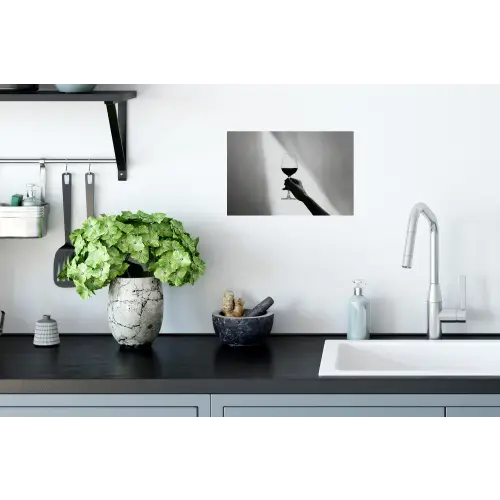 Lichtinval - Wijn - Rood - Glas Muursticker klein -keuken