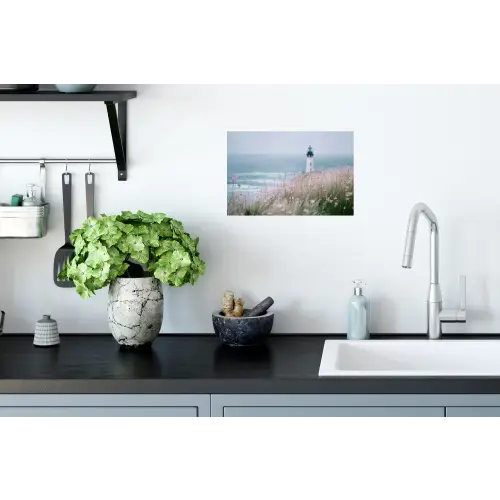 Vuurtoren - Klif - Zee - Bloemen Muursticker klein -keuken