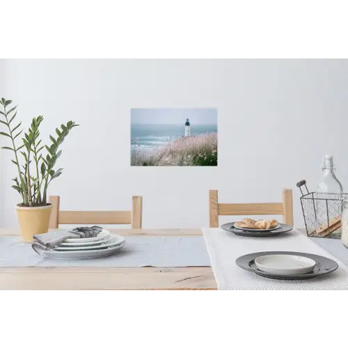 Vuurtoren - Klif - Zee - Bloemen Muursticker klein -eettafel
