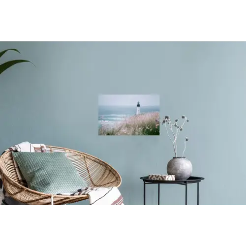 Vuurtoren - Klif - Zee - Bloemen Muursticker klein -plant
