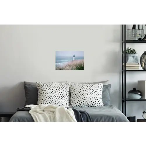 Vuurtoren - Klif - Zee - Bloemen Muursticker klein -slaapkamer