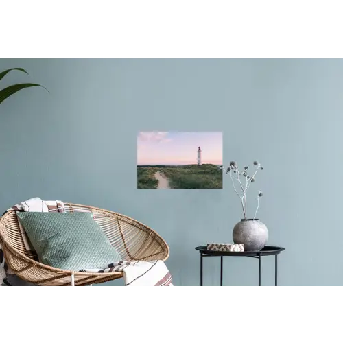 Vuurtoren - Duinlandschap - Zee Muursticker klein -plant