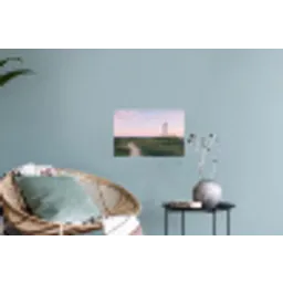 Vuurtoren - Duinlandschap - Zee Muursticker klein -plant