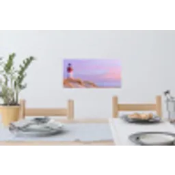 Vuurtoren - Duinen - Zonsondergang Muursticker klein -eettafel