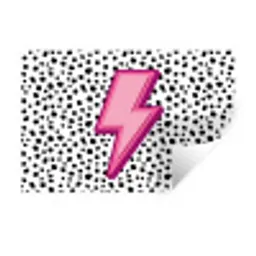 Bliksem - Roze - Stippen Muursticker klein -3d