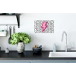 Bliksem - Roze - Stippen Muursticker klein -keuken