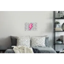 Bliksem - Roze - Stippen Muursticker klein -slaapkamer