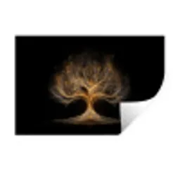 Lichtjes - Boom - Abstract - Zwart Muursticker klein -3d