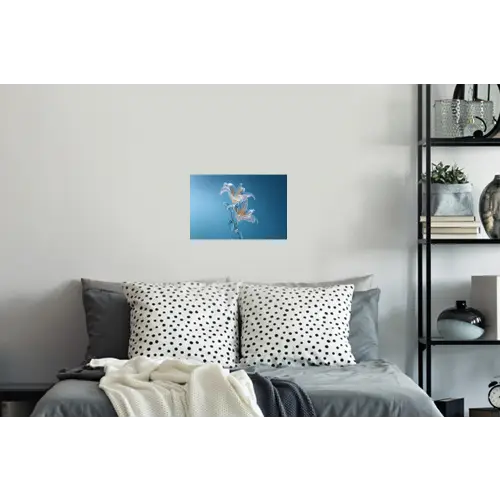 Lelies - Blauw - Glazen Muursticker klein -slaapkamer