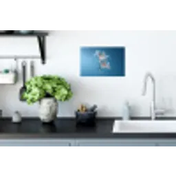 Lelies - Blauw - Glazen Muursticker klein -keuken
