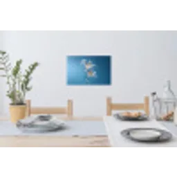 Lelies - Blauw - Glazen Muursticker klein -eettafel
