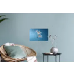 Lelies - Blauw - Glazen Muursticker klein -plant