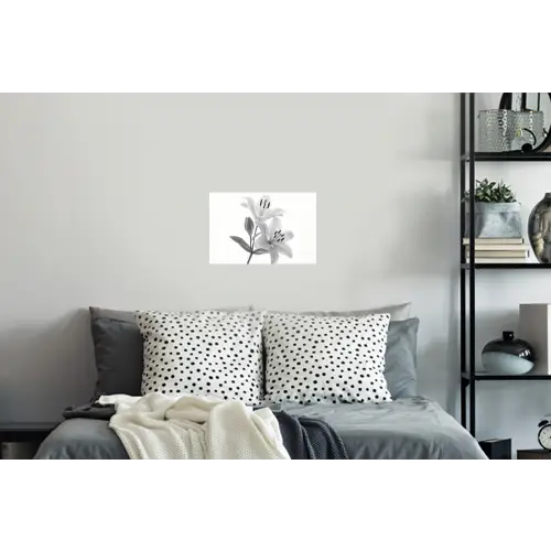 Lelies - Elegant - Zwart - Wit Muursticker klein -slaapkamer