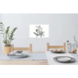 Lelies - Elegant - Zwart - Wit Muursticker klein -eettafel