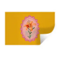 Lelie - Oranje - Lijst - Ovaal Muursticker klein -3d
