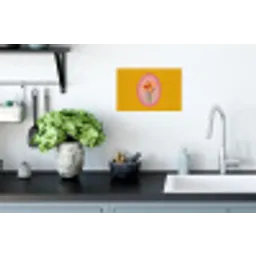 Lelie - Oranje - Lijst - Ovaal Muursticker klein -keuken