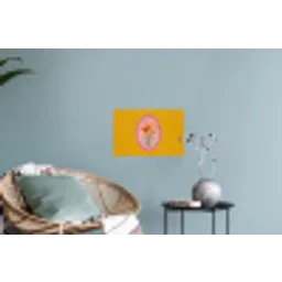 Lelie - Oranje - Lijst - Ovaal Muursticker klein -plant