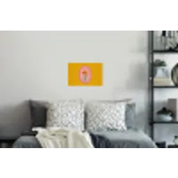Lelie - Oranje - Lijst - Ovaal Muursticker klein -slaapkamer
