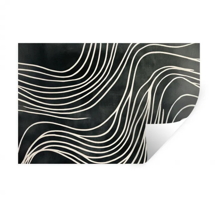 Lijnen - Patroon - Abstract - Wit Muursticker klein -3d