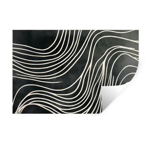 Lijnen - Patroon - Abstract - Wit Muursticker klein -3d