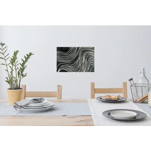 Lijnen - Patroon - Abstract - Wit Muursticker klein -eettafel