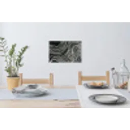 Lijnen - Patroon - Abstract - Wit Muursticker klein -eettafel