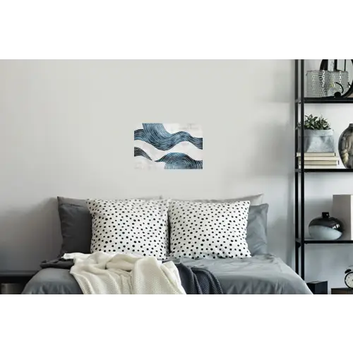 Lijnen - Golven - Abstract - Blauw Muursticker klein -slaapkamer