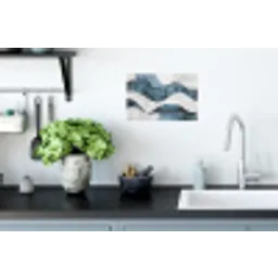 Lijnen - Golven - Abstract - Blauw Muursticker klein -keuken