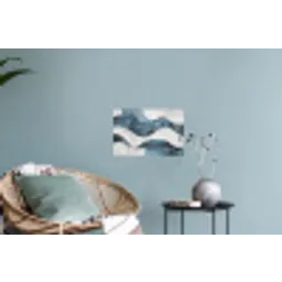 Lijnen - Golven - Abstract - Blauw Muursticker klein -plant
