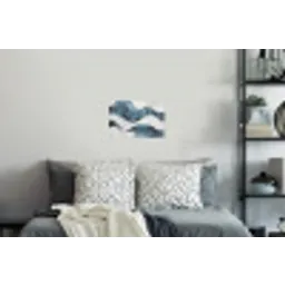 Lijnen - Golven - Abstract - Blauw Muursticker klein -slaapkamer