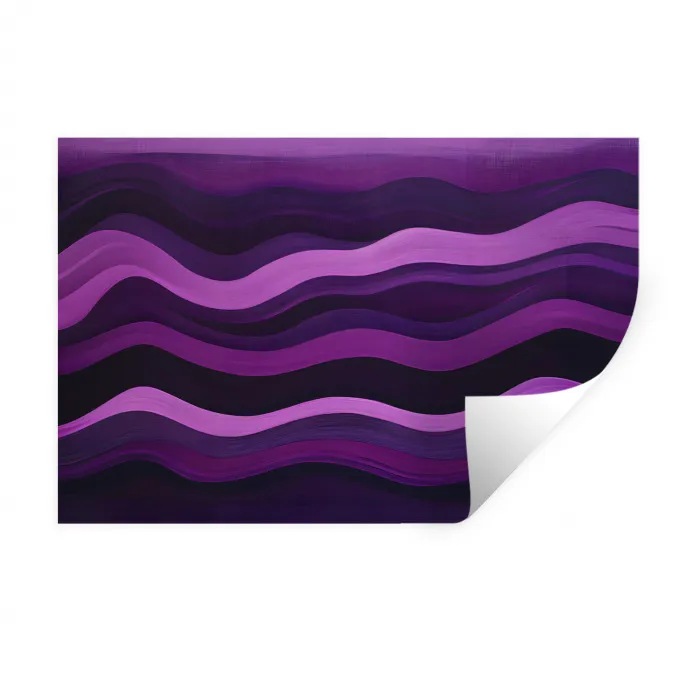 Lijnen - Golven - Paars - Abstract Muursticker klein -3d